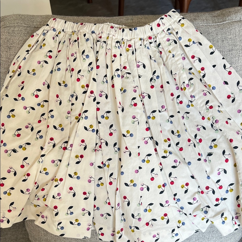 Bonpoint Cherry Print White Skirt